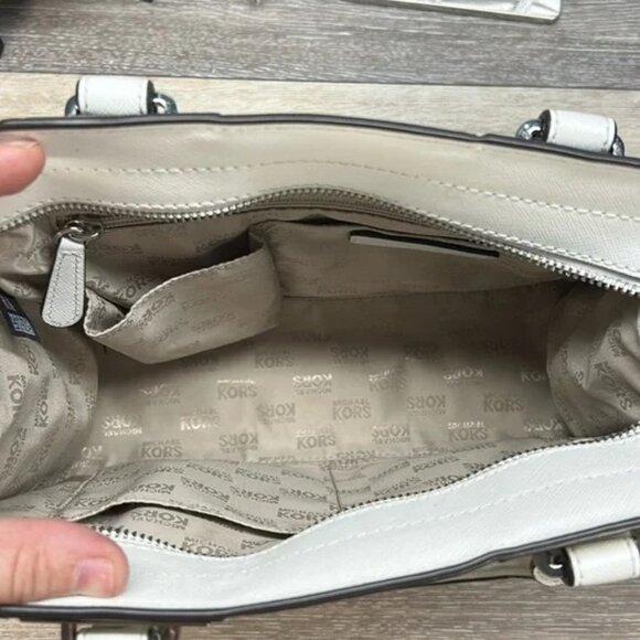 Michael Kors Leather Structured Satchel w/Silk Twilly - Picture 9 of 9